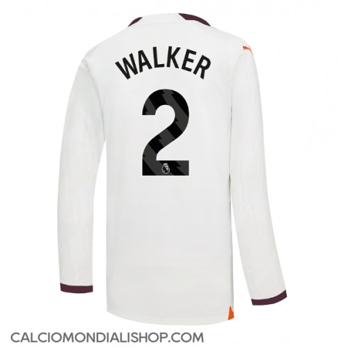 Maglie da calcio Manchester City Kyle Walker #2 Seconda Maglia 2023-24 Manica Lunga